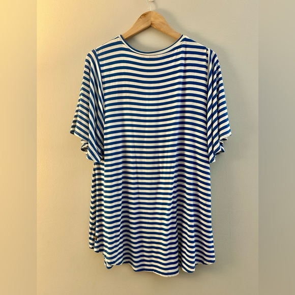 Matilda Jane Sincerely Me Blue and White Stripped top size large - Picture 4 of 6
